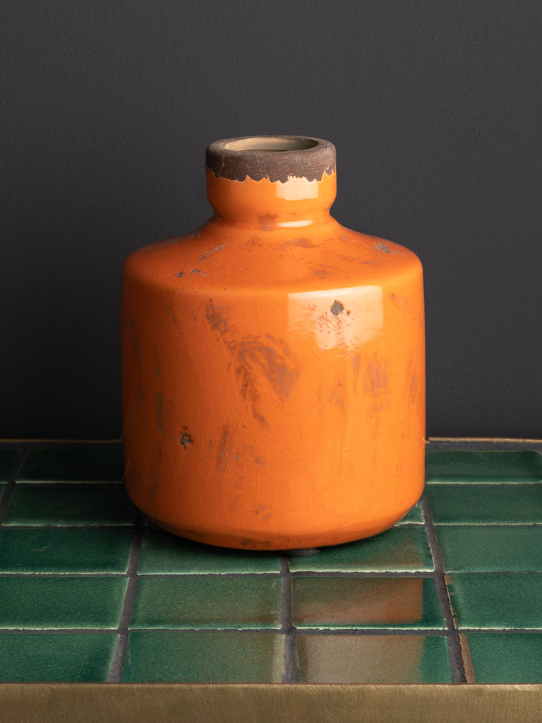 Vase bouteille orange - 1