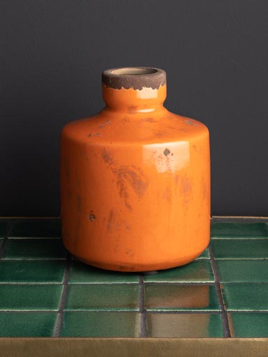 Vase bouteille orange