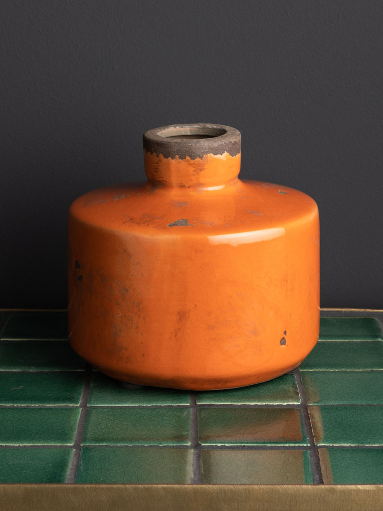 Wide bottle vase orange - 1
