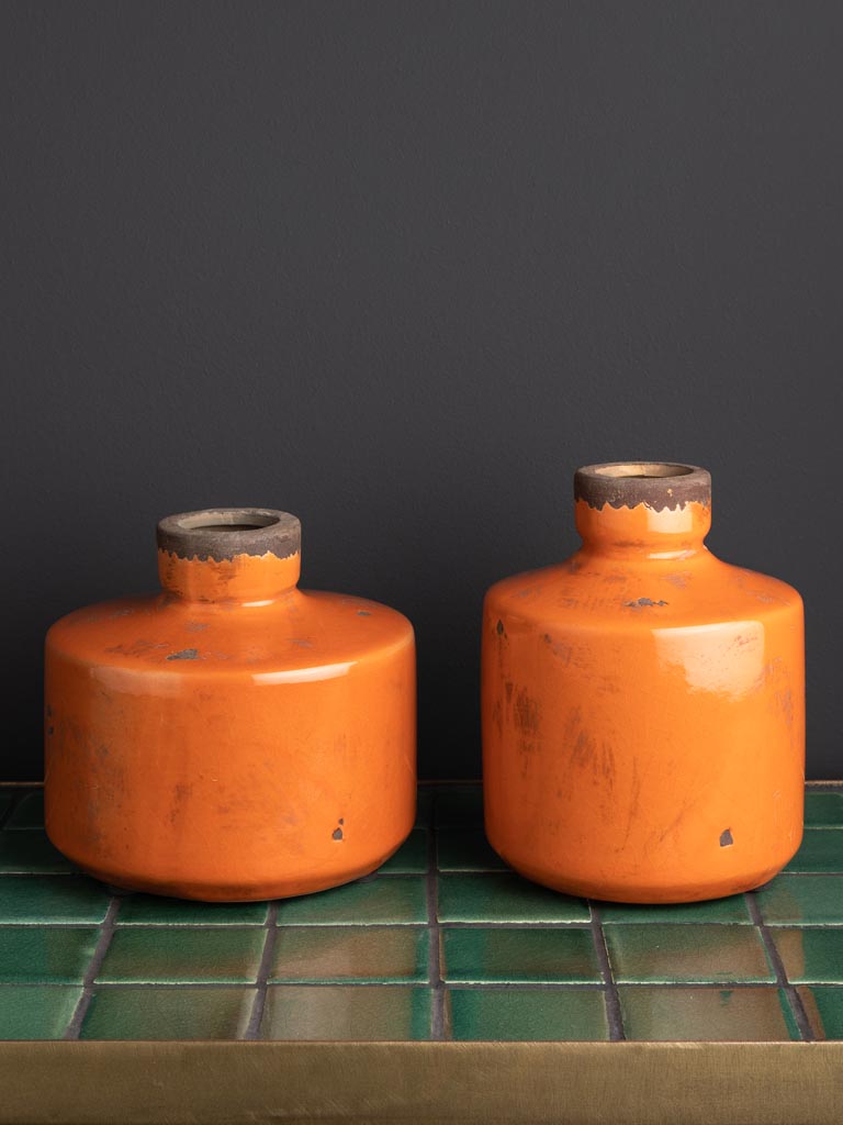 Wide bottle vase orange - 3