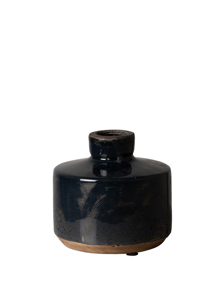 Wide bottle vase dark blue - 2
