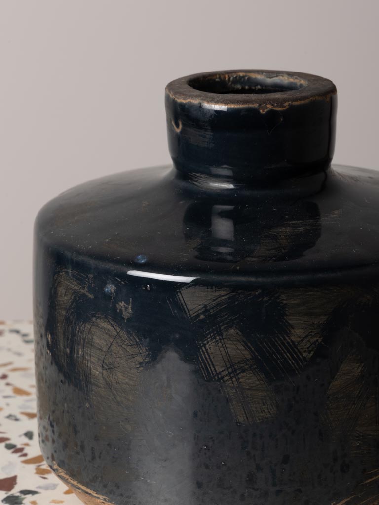 Wide bottle vase dark blue - 5
