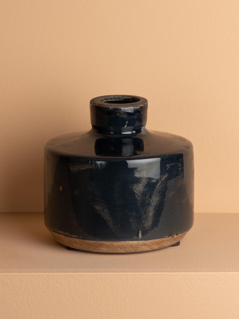 Wide bottle vase dark blue - 4