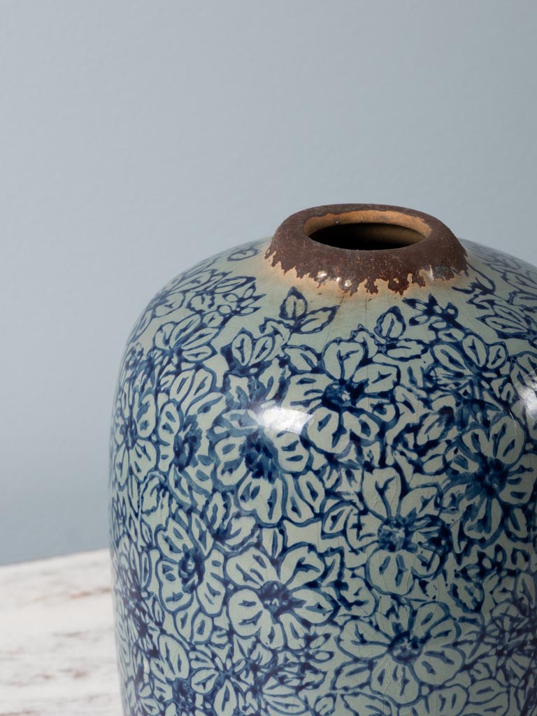 Vase cylindrique fleuri - 3