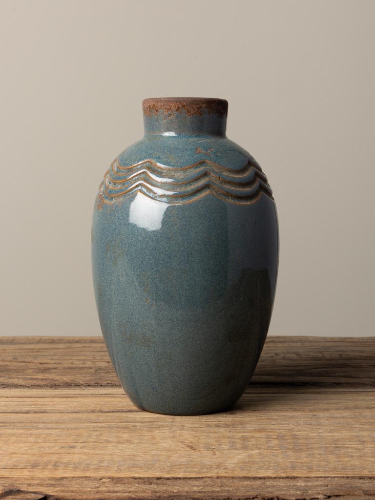 Grey blue vase Grâce - 1