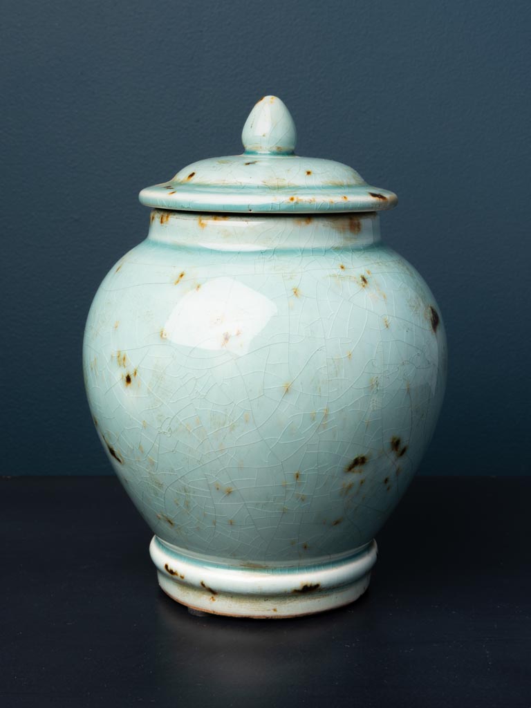 Small blue pottery jar Bucolic - 1