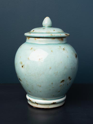 Small blue pottery jar Bucolic