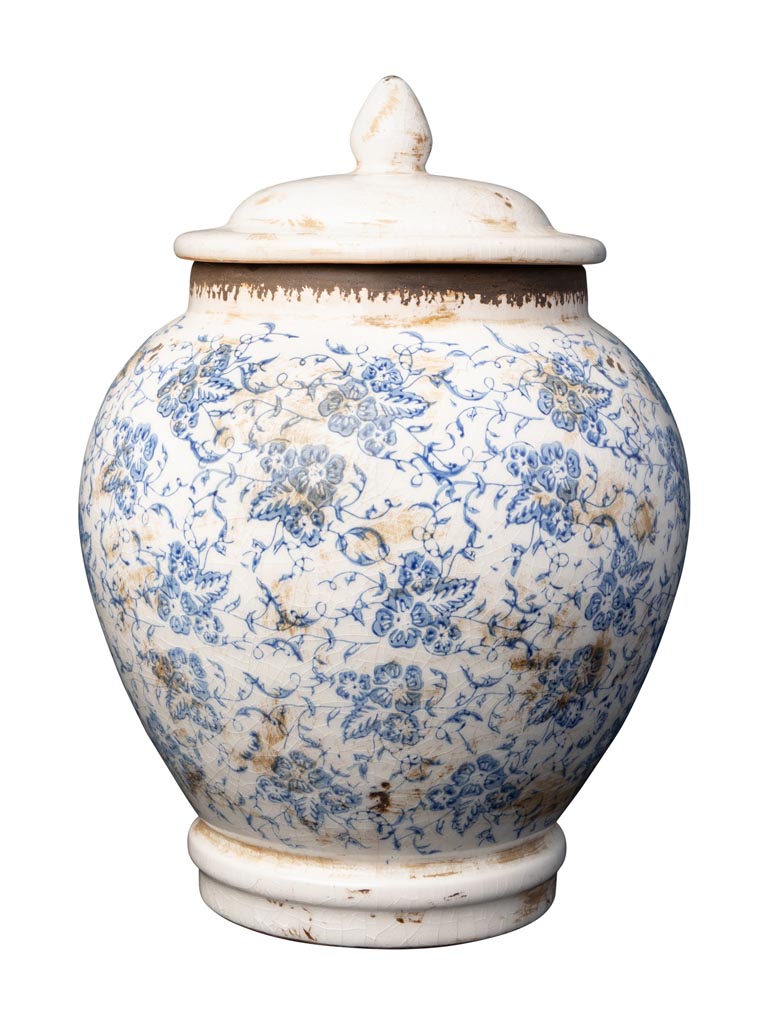 Large blue pottery jar Bucolic - 2