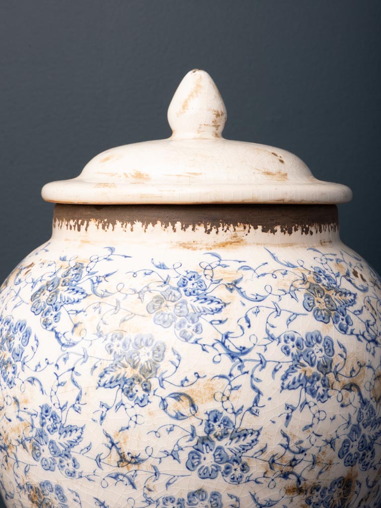 Large blue pottery jar Bucolic - 3