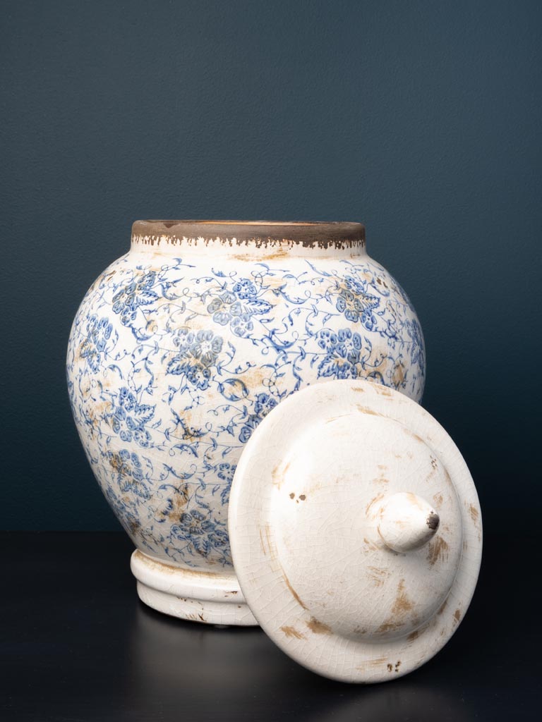 Large blue pottery jar Bucolic - 4