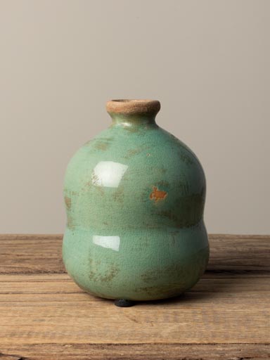 Bubbles vase aqua green