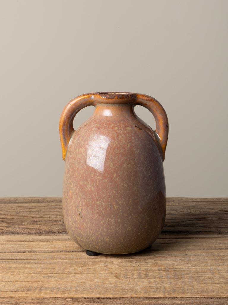 Double handle vase creamy pink - 1