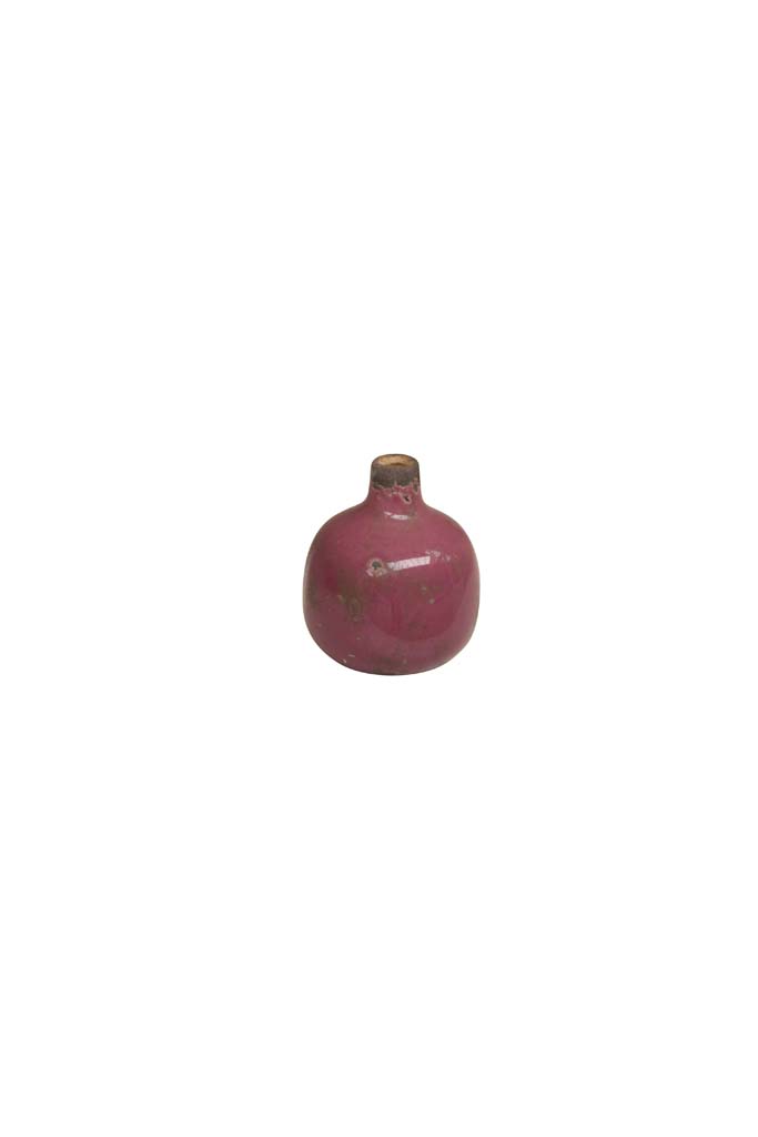 Dark pink small ceramic vase - 2