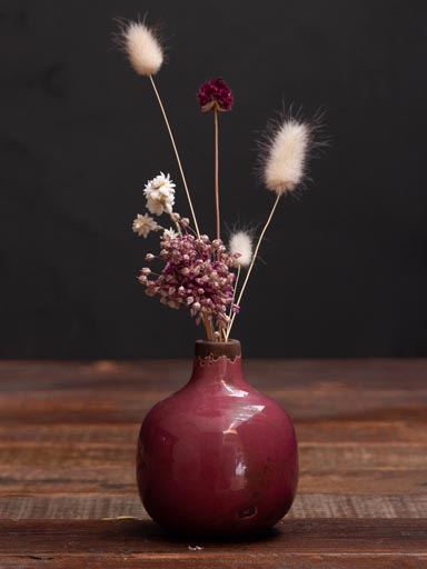 Dark pink small ceramic vase