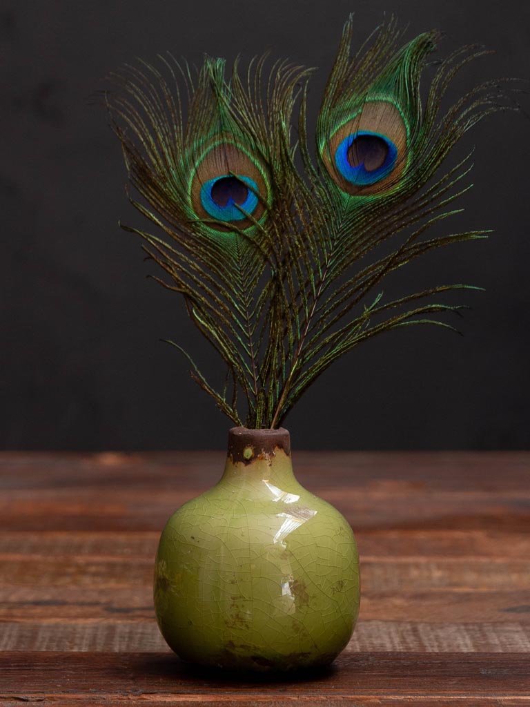 Green small ceramic vase - 1