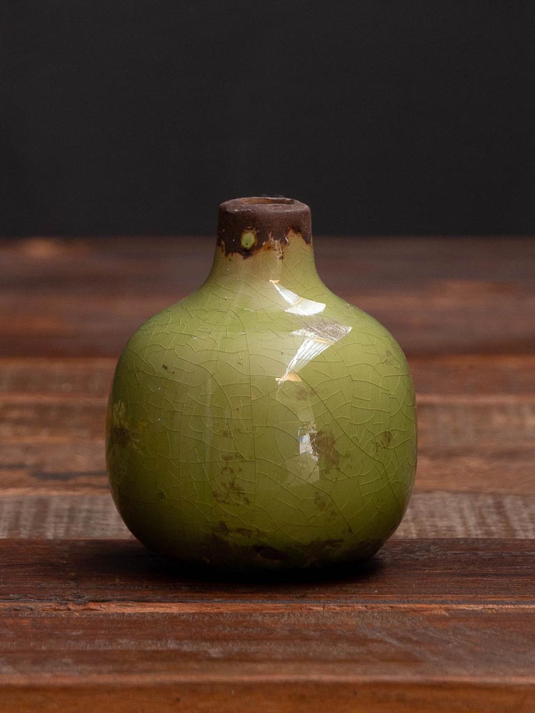 Green small ceramic vase - 5