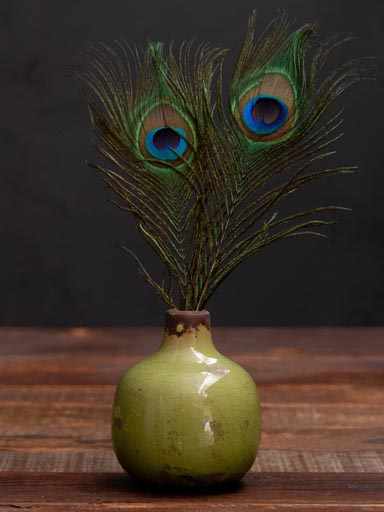 Green small ceramic vase