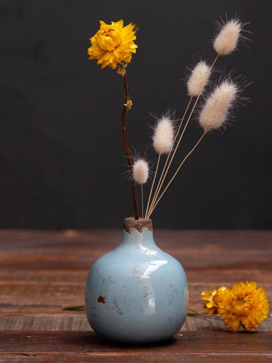 Light blue small ceramic vase