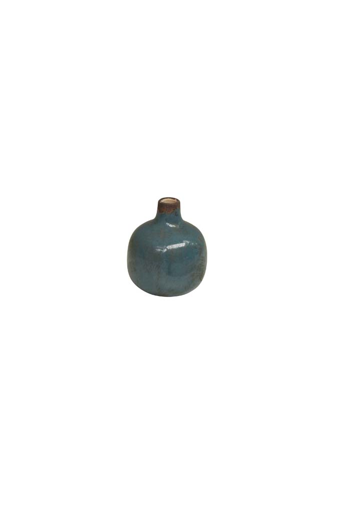 Petit vase céramique gris bleu * - 2
