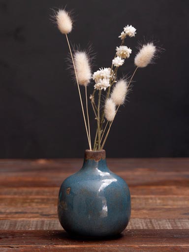 Grey blue small ceramic vase