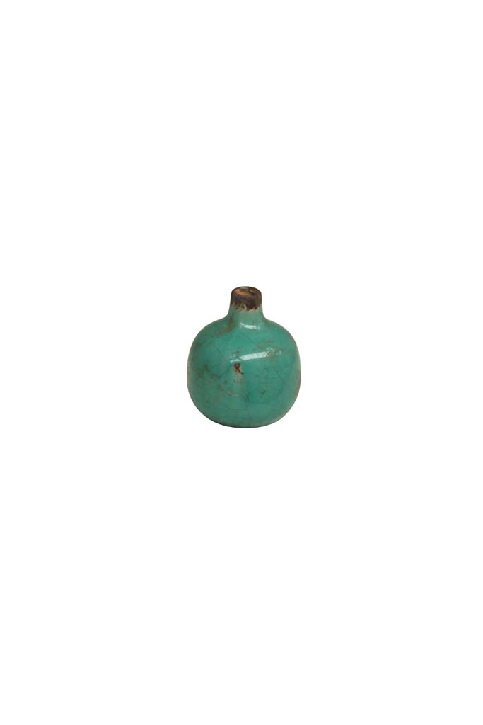 Aqua green small ceramic vase - 2