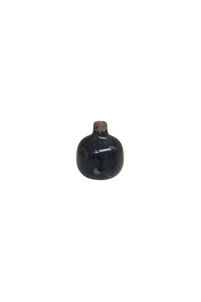 Grey - black small ceramic vase - 2