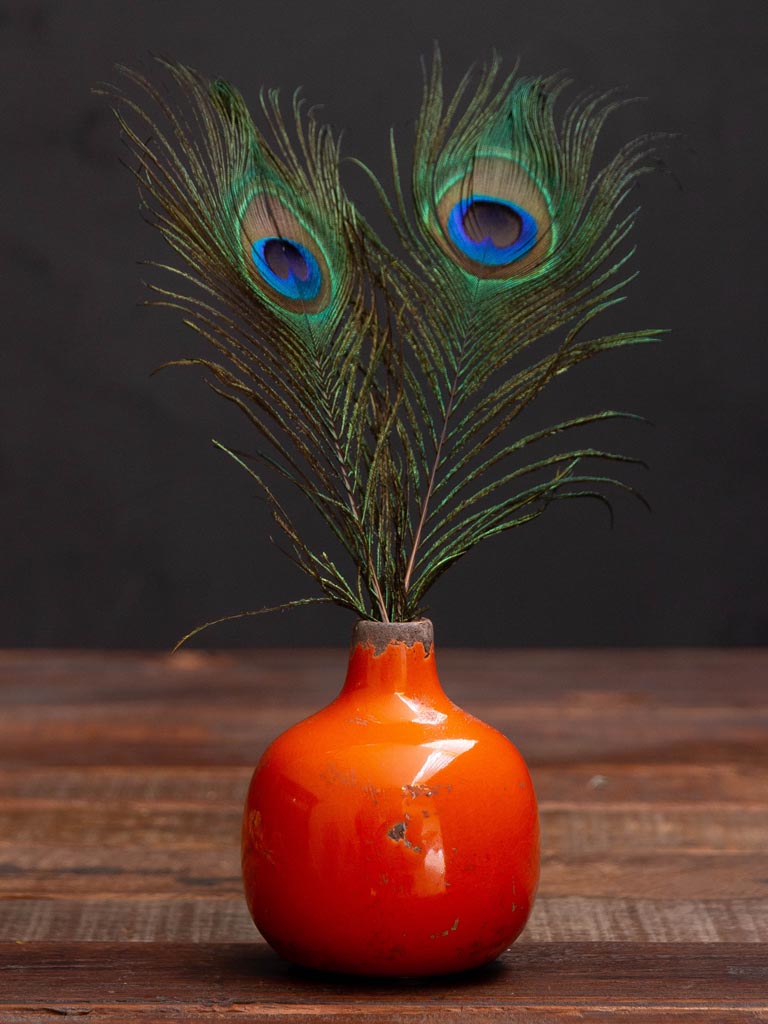 Petit vase céramique orange * - 1