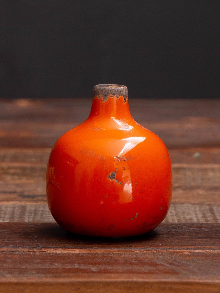 Petit vase céramique orange * - 5