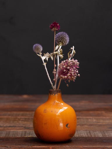 Yellow small ceramic vase