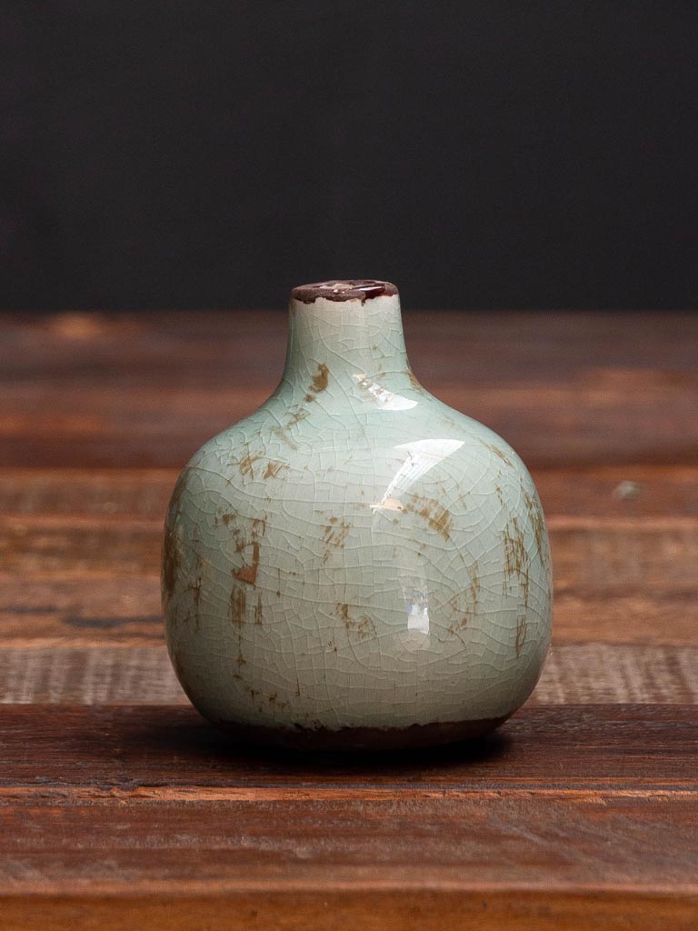 Verdigris small ceramic vase - 3