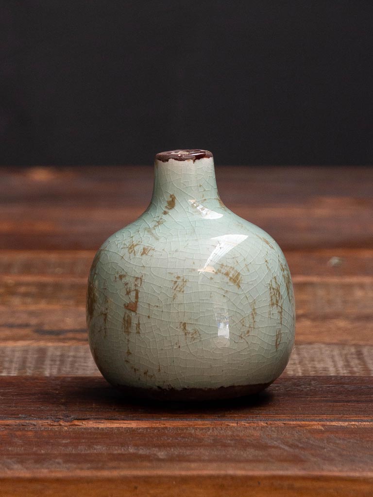 Petit vase céramique vert-de-gris - 3