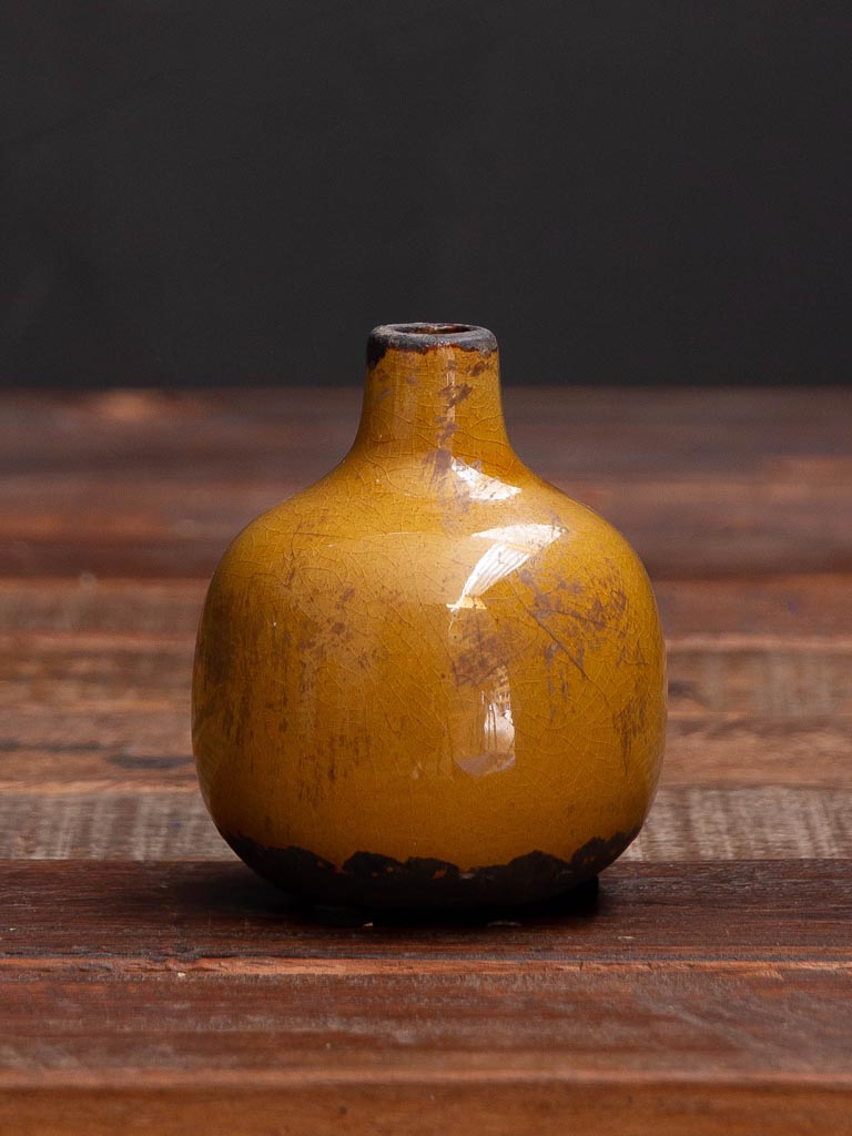 Mustard small ceramic vase - 3