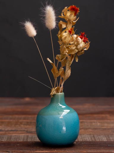 Blue & green small ceramic vase