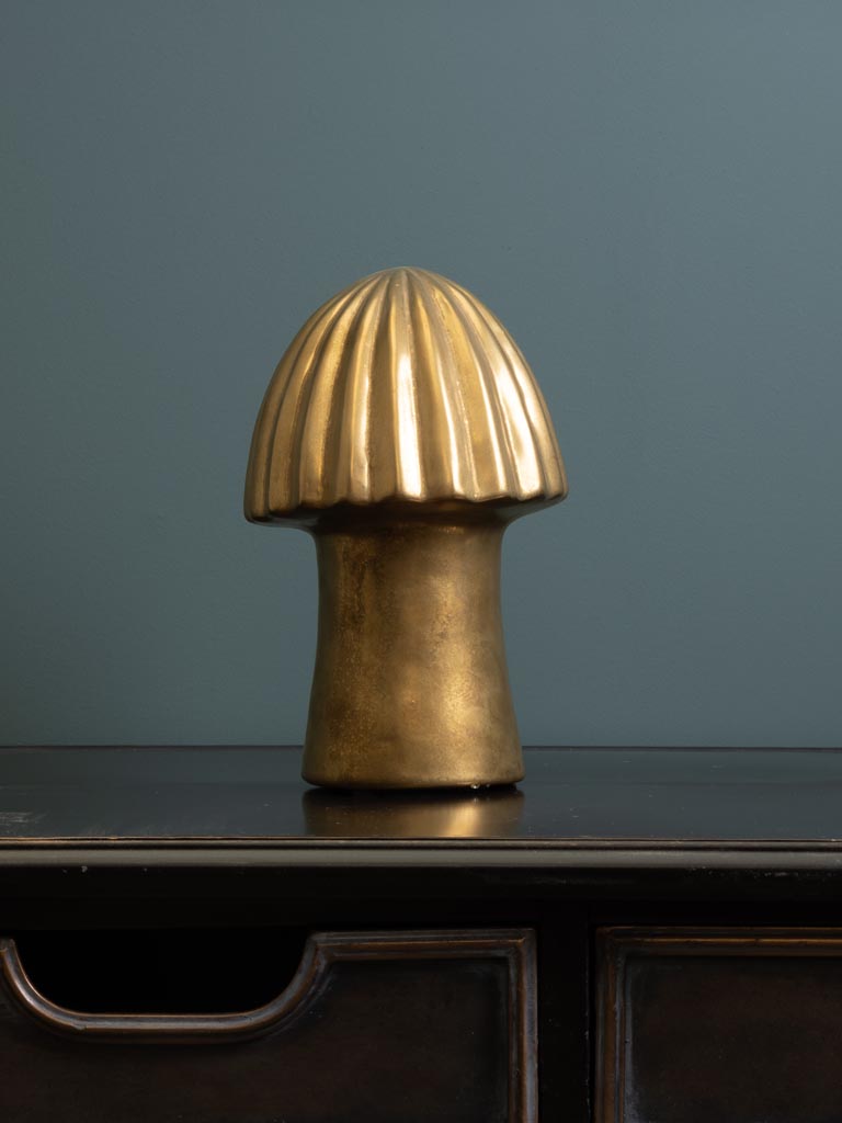 Golden stoneware mushroom 23cm - 1