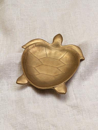 Golden ceramic turtle trinket tray