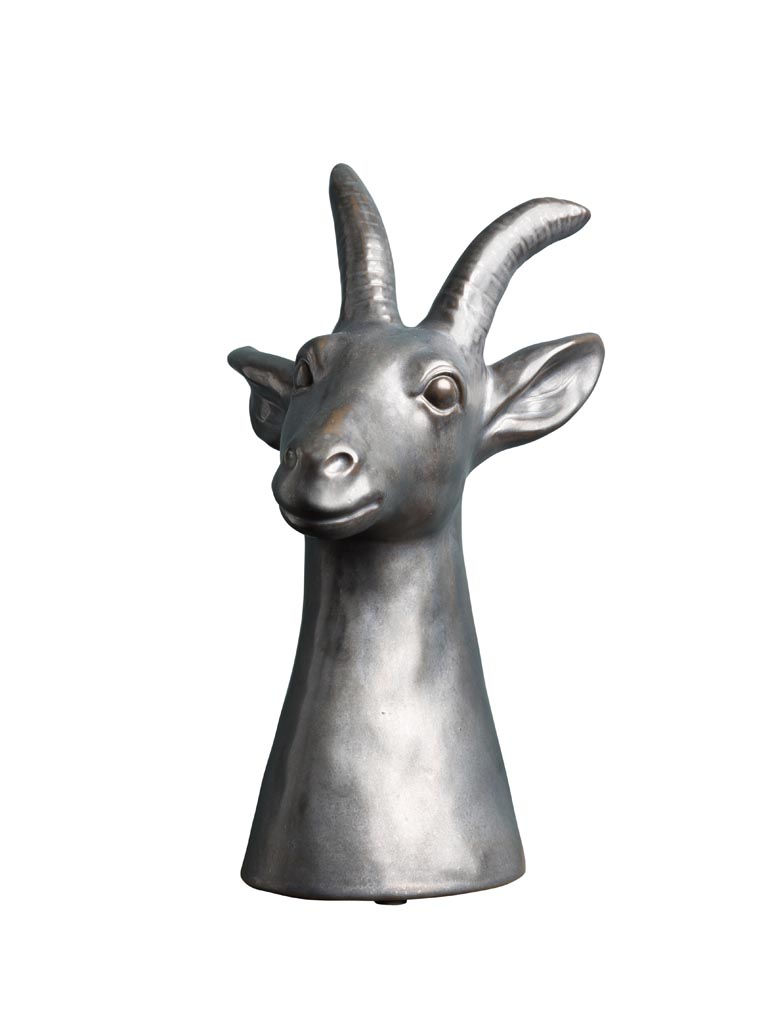 Goat in silver stoneware - 2