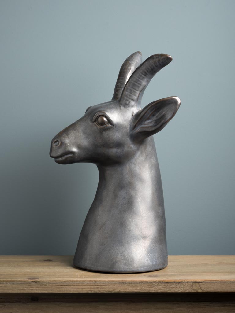 Goat in silver stoneware - 3
