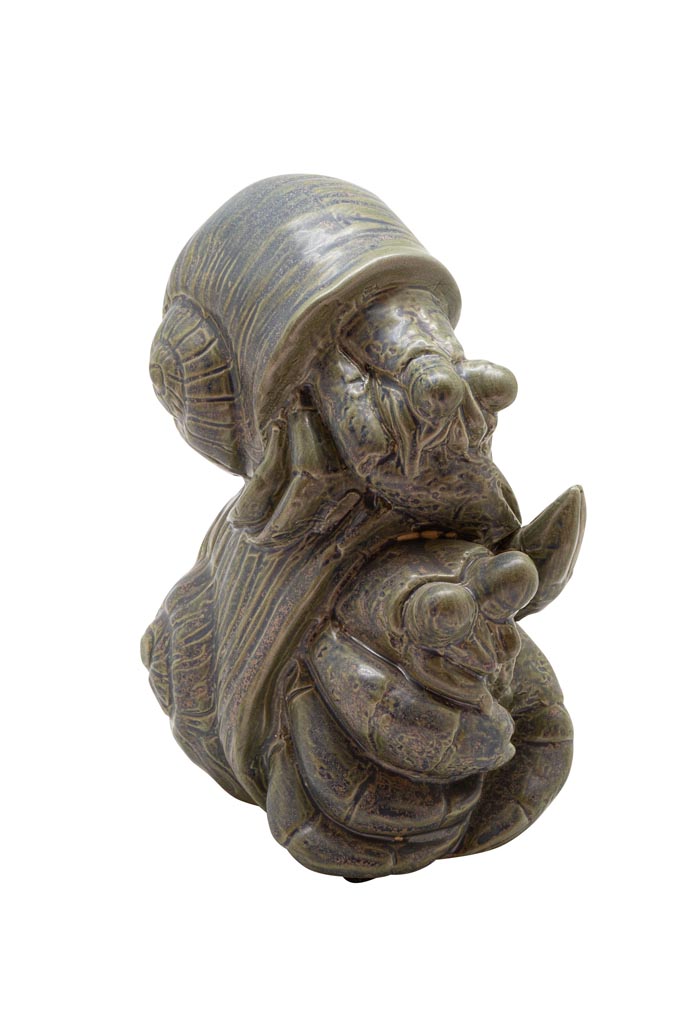 Grey patina ceramic ermit crab - 2