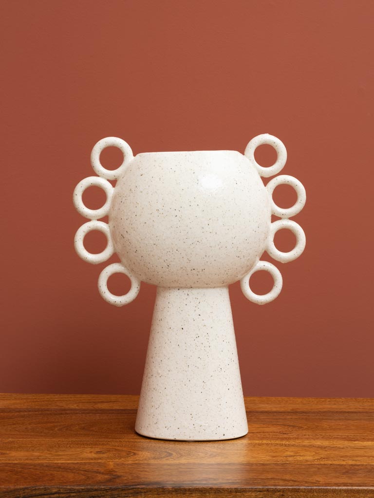 Vase bouclé blanc - 1