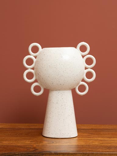 Vase bouclé blanc