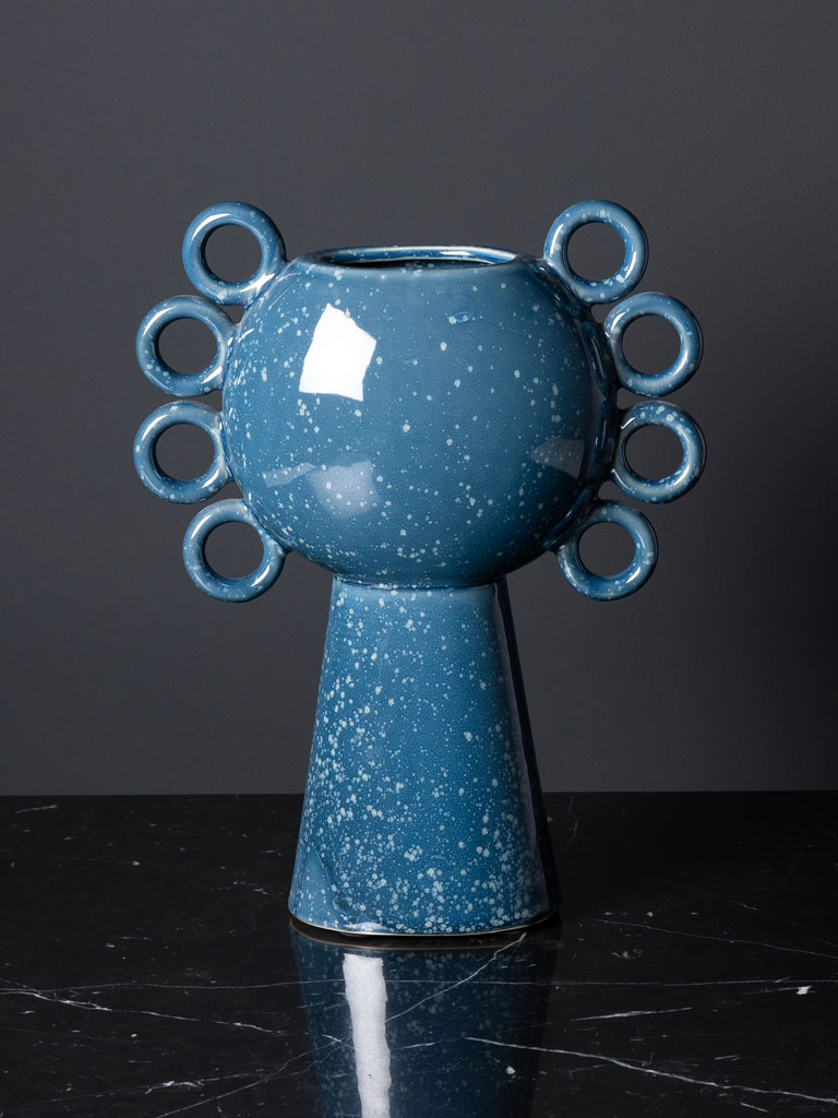 Vase bouclé bleu - 1