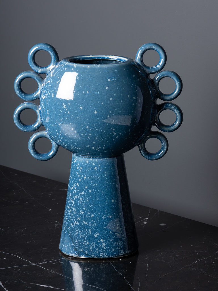 Vase bouclé bleu - 3