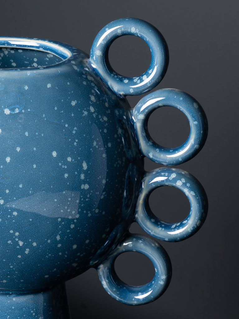 Vase bouclé bleu - 4