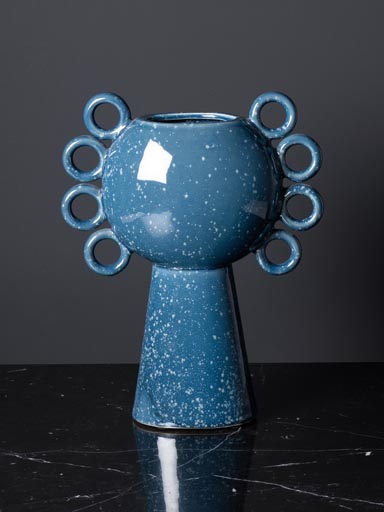 Vase bouclé bleu