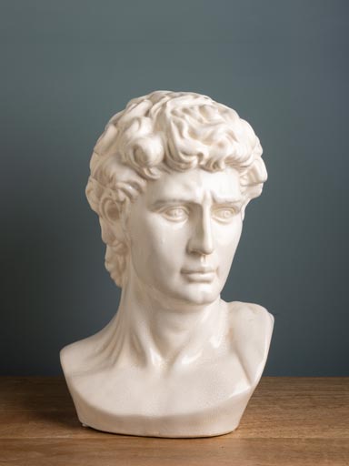 Antique bust shiny stoneware