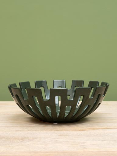 Green ceramic basket