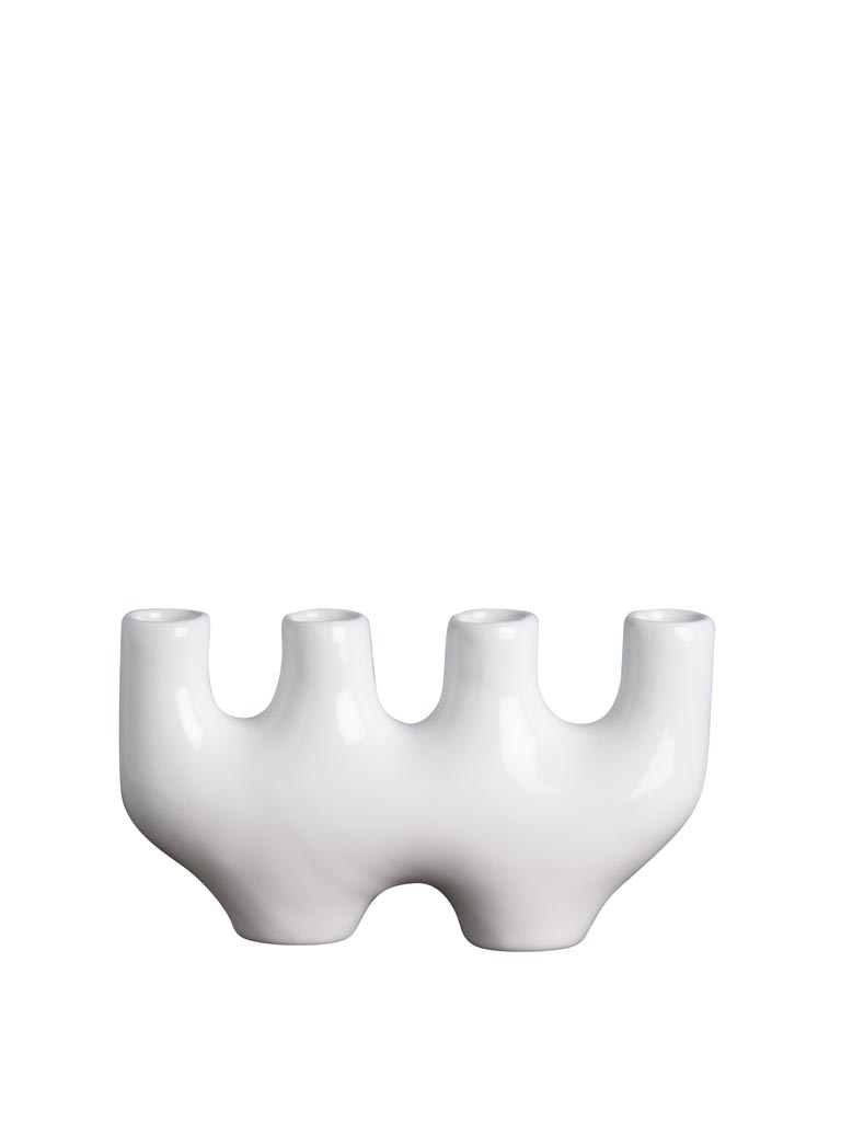 White ceramic candlestick Waouw - 2
