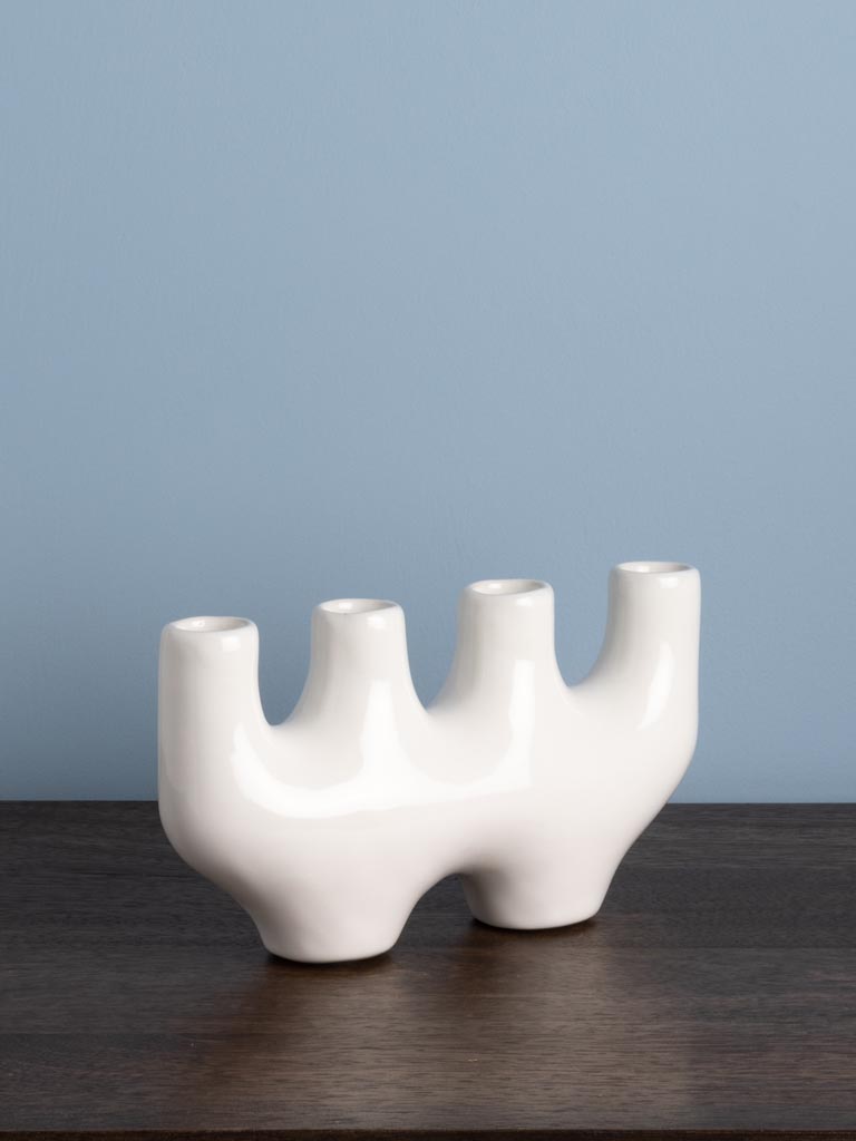 White ceramic candlestick Waouw - 3