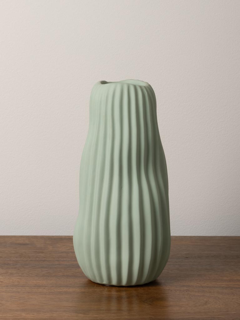 Green striped vase Abstract - 5