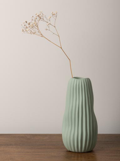 Vase vert pâle strié Abstract